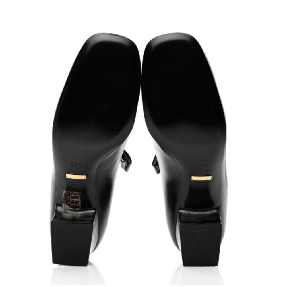 Gucci Nappa Crystal Bonny Bow Mary Jane Pumps 38.5 Black NEW - Picture 8 of 9